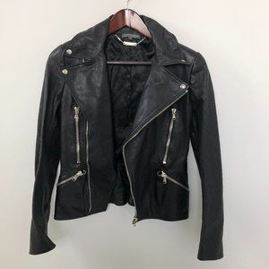 Alexander McQueen Women's Black Leather Jacket Size 38